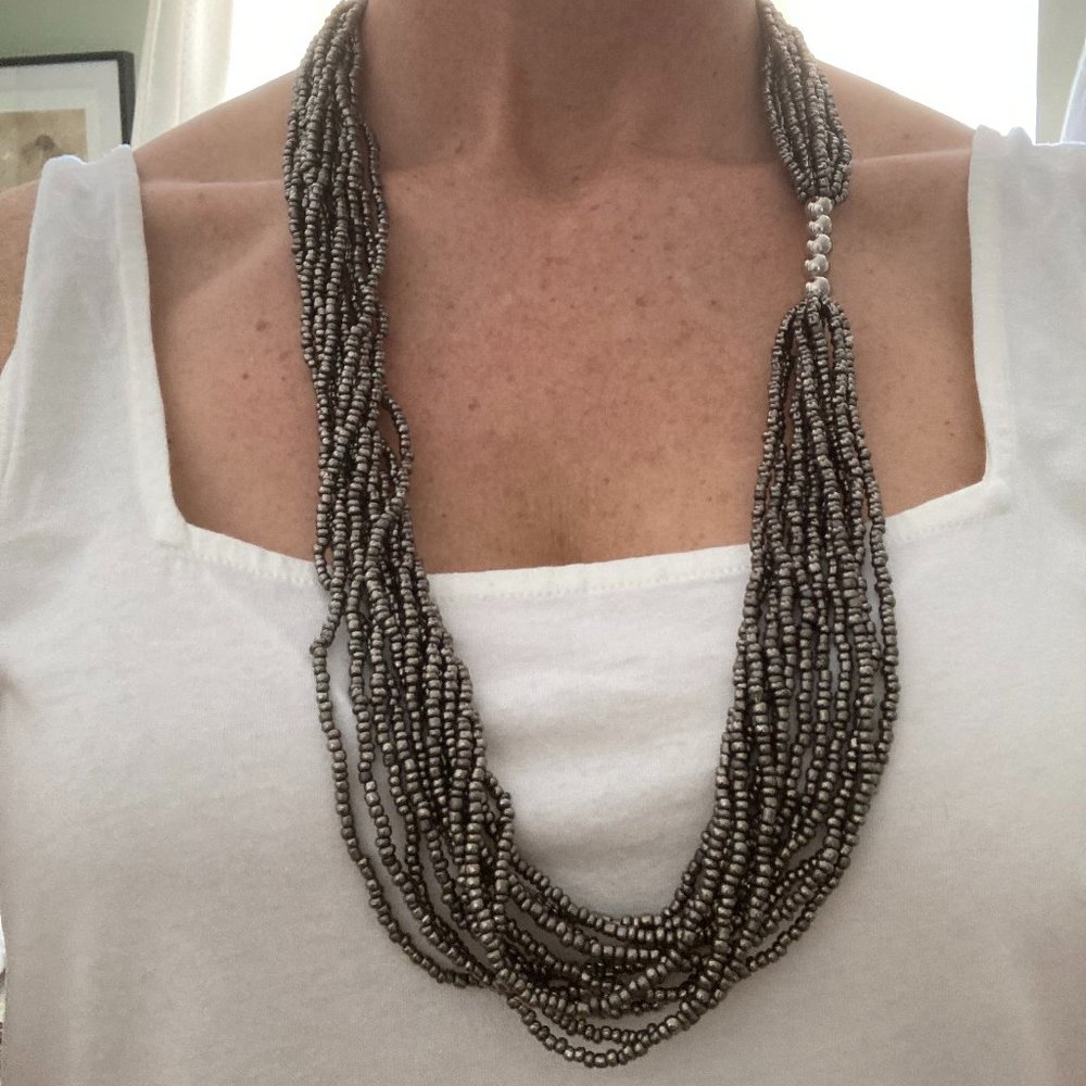 Metallic Bead 12 Strand Necklace